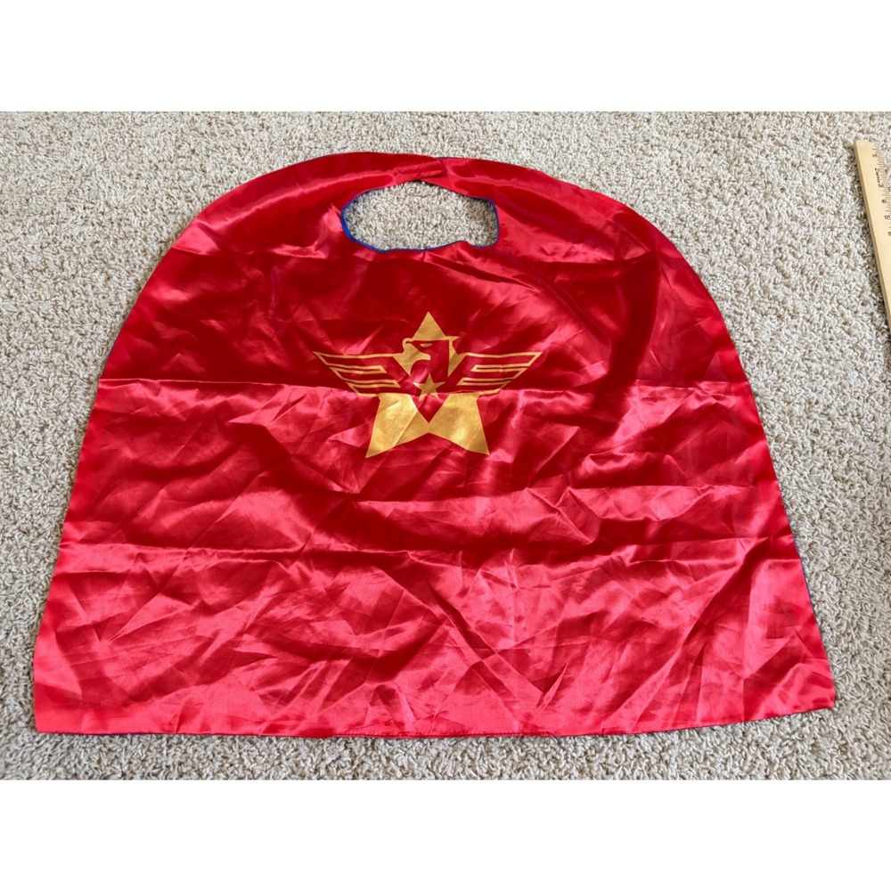 Wonder Woman Reversible Kids Superhero Cape Red Blue Stars DC Comics Costume